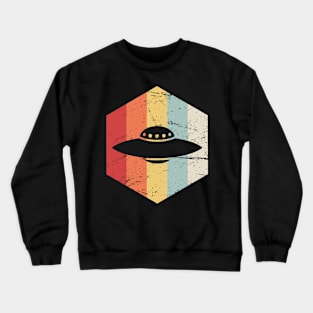 Vintage Retro Alien UFO Icon Crewneck Sweatshirt